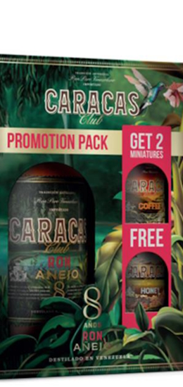 Caracas Club Anejo 8 Años 40° cl70 Gift Box 2 Mignon